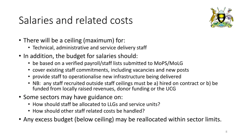 salaries and related costs
