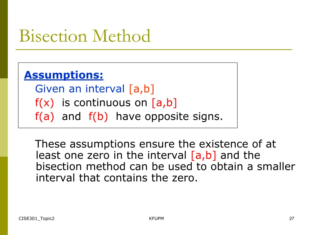 bisection method 1