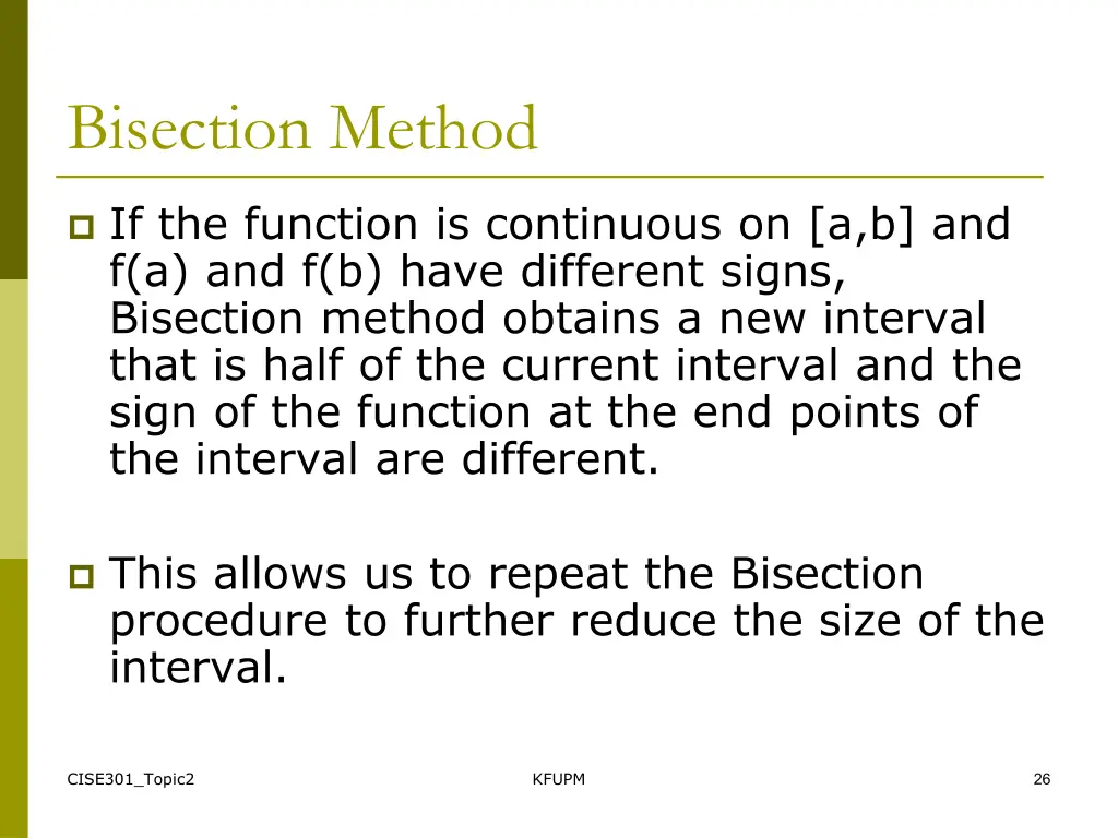 bisection method