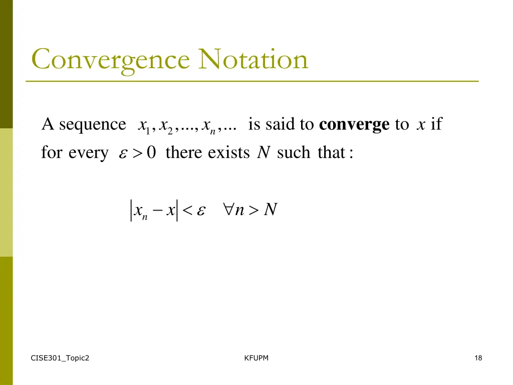 convergence notation