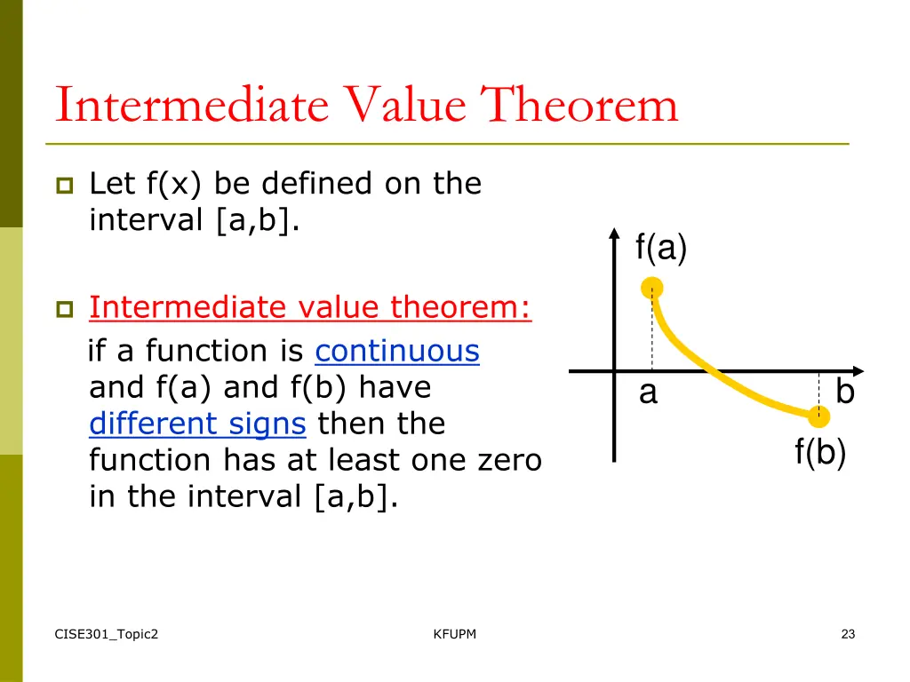 intermediate value theorem