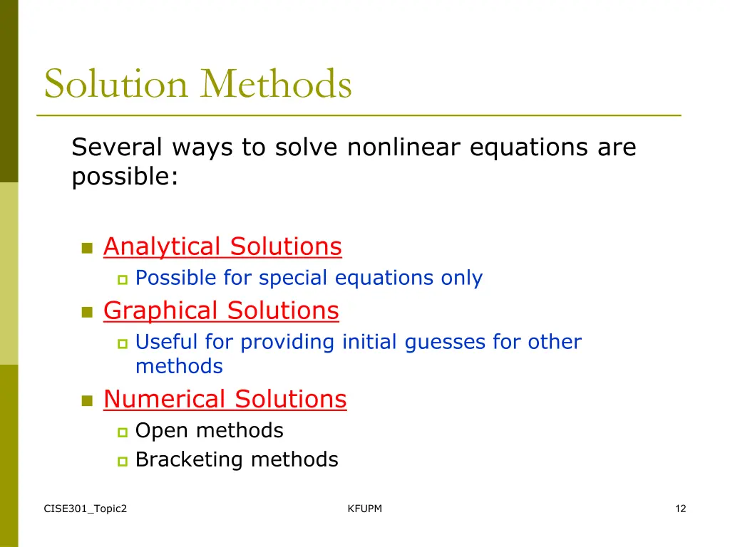 solution methods