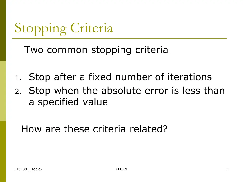 stopping criteria