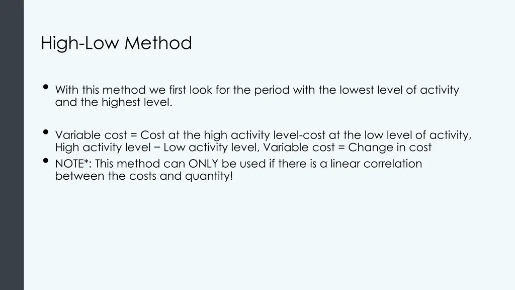 high low method