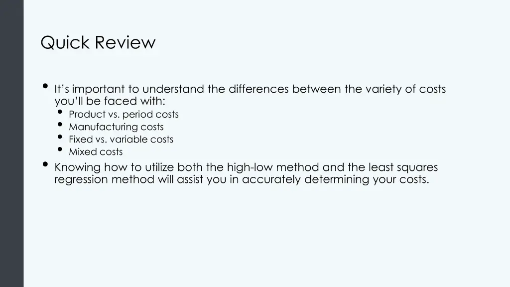 quick review