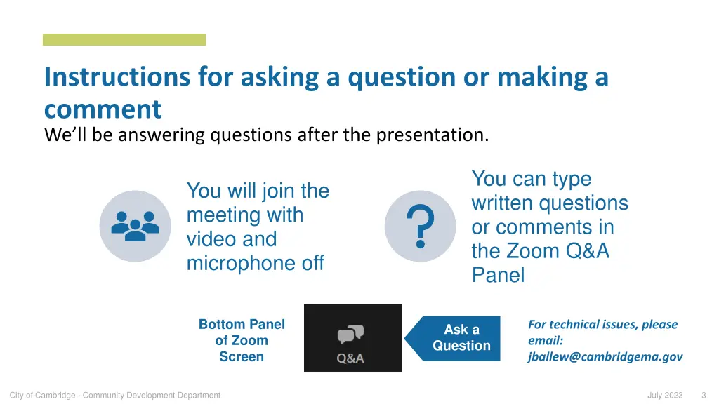 instructions for asking a question or making