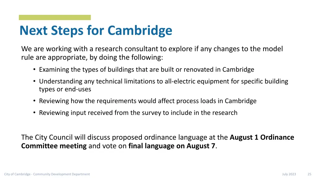 next steps for cambridge