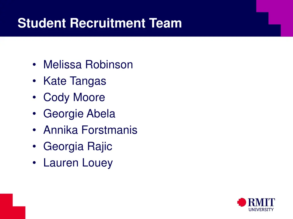 student recruitment team 1