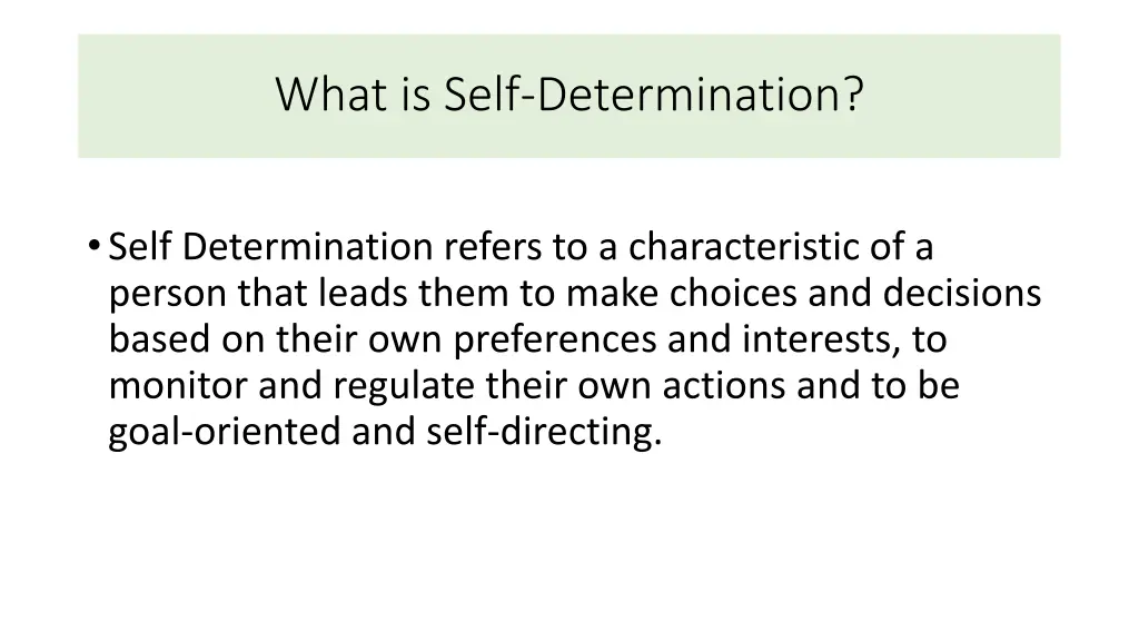 what is self determination