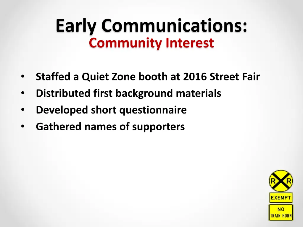 early communications community interest