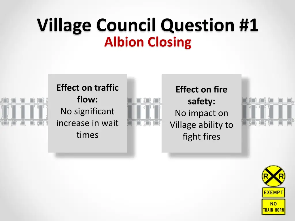 village council question 1 albion closing