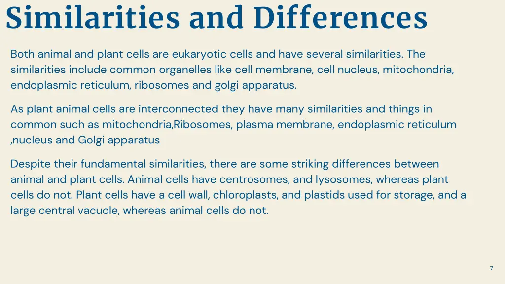 similarities and differences