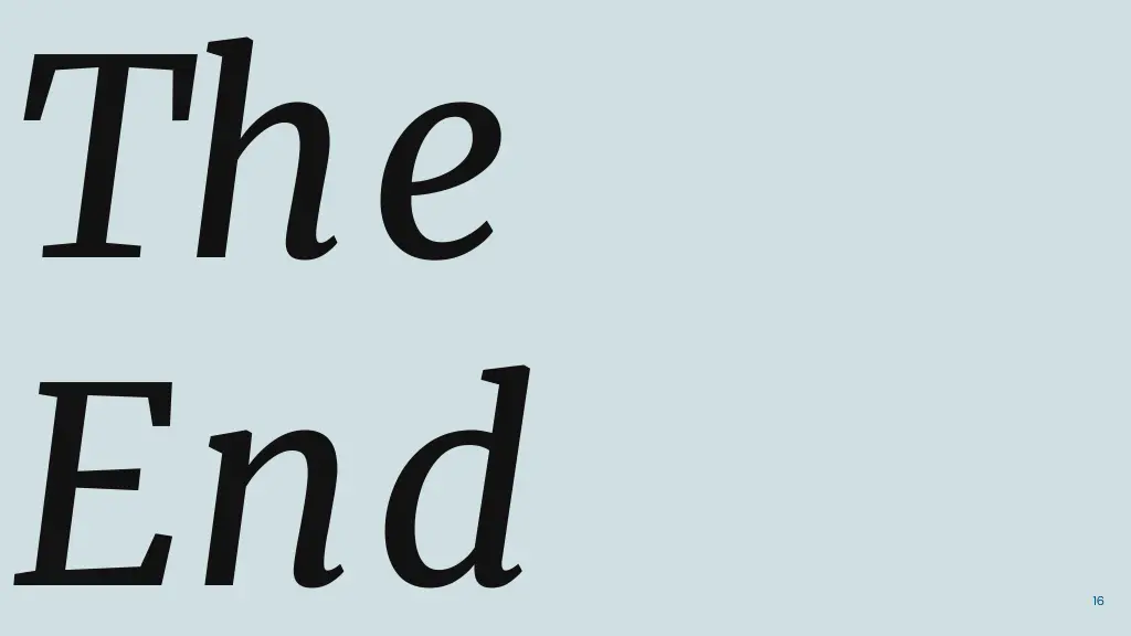 the end