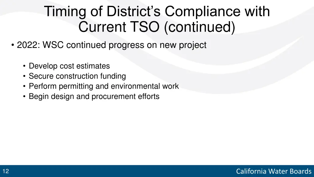 timing of district s compliance with current 1