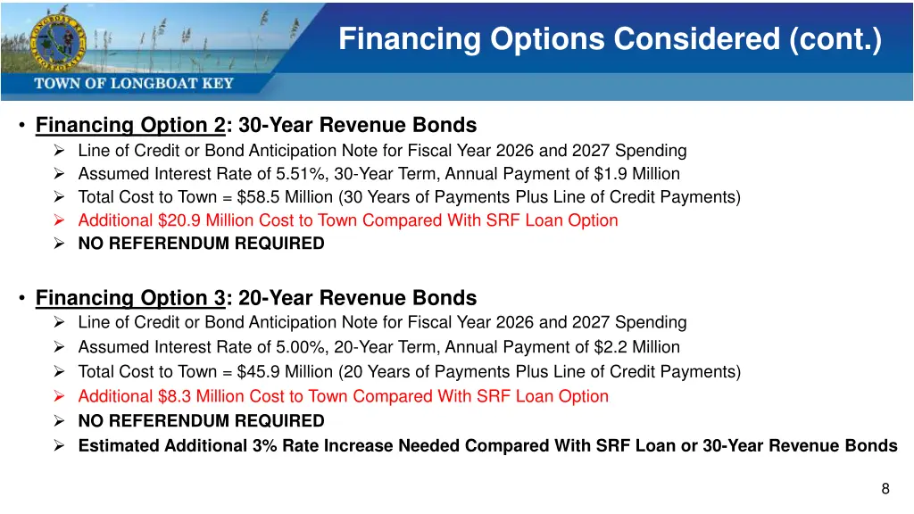 financing options considered cont