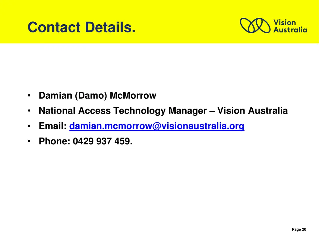 contact details