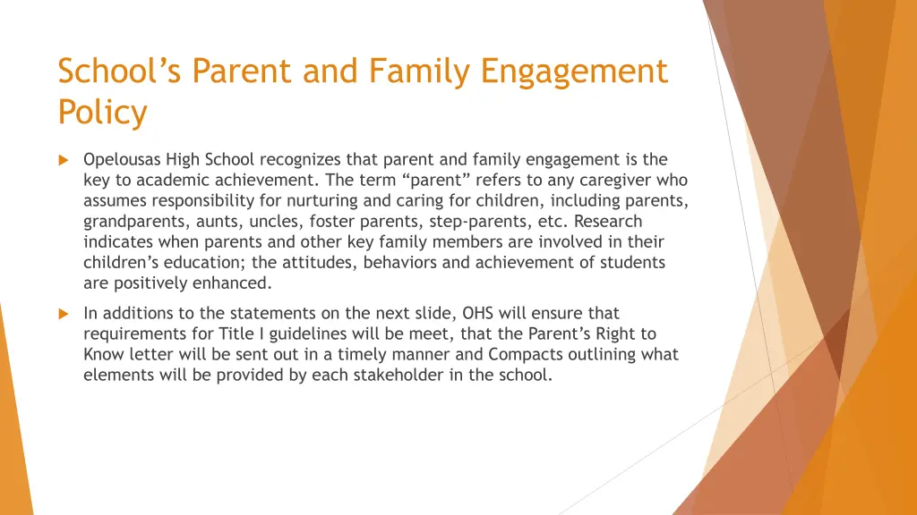 school s parent and family engagement policy