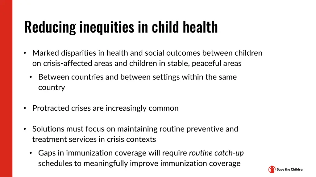 reducing inequities in child health