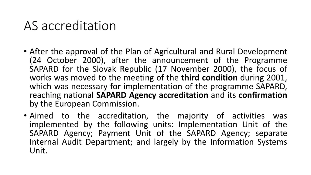 as accreditation