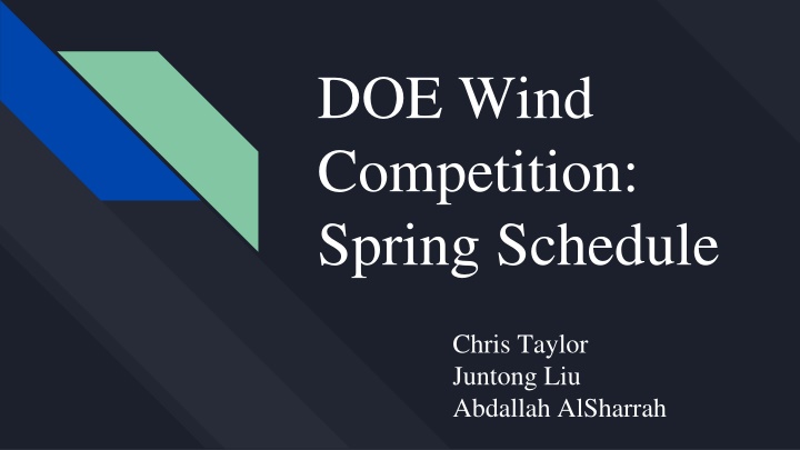 doe wind competition spring schedule