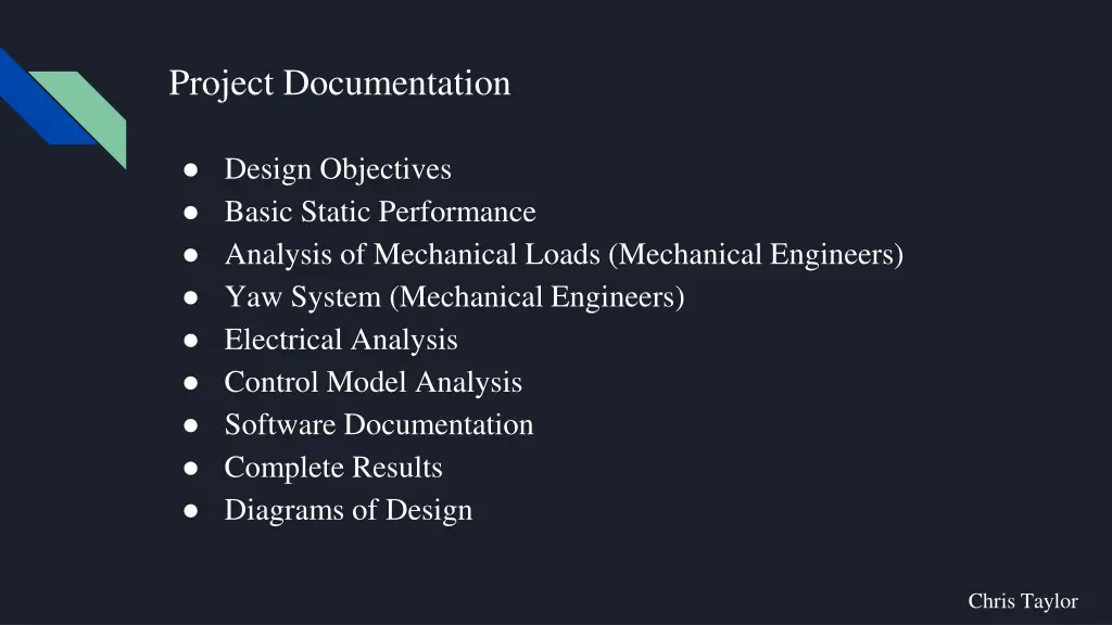 project documentation
