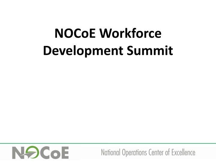 nocoe workforce development summit