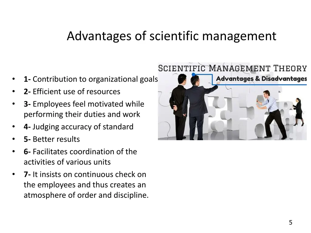 advantages of scientific management