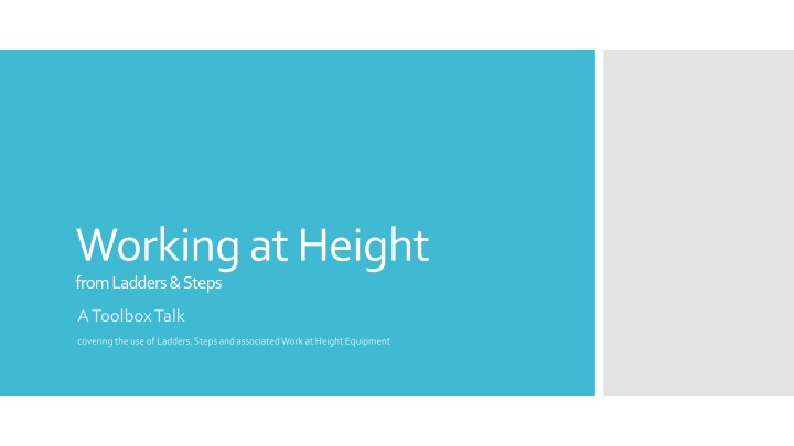 working at height from ladders steps