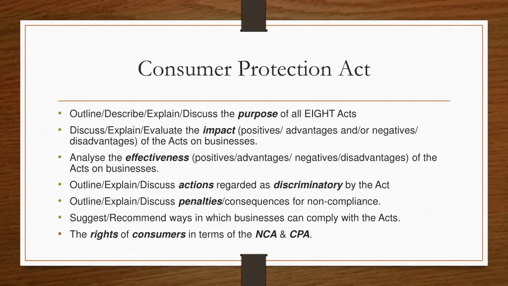 consumer protection act