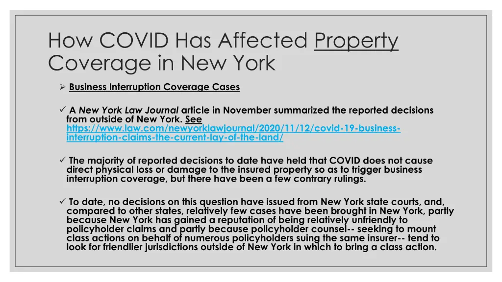 how covid has affected property coverage 1
