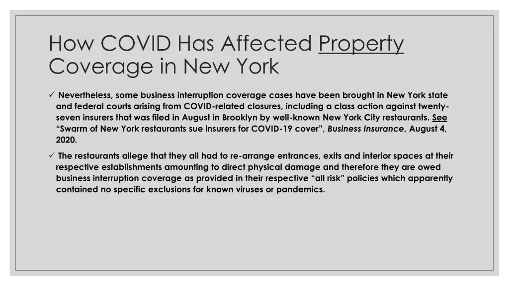 how covid has affected property coverage 2