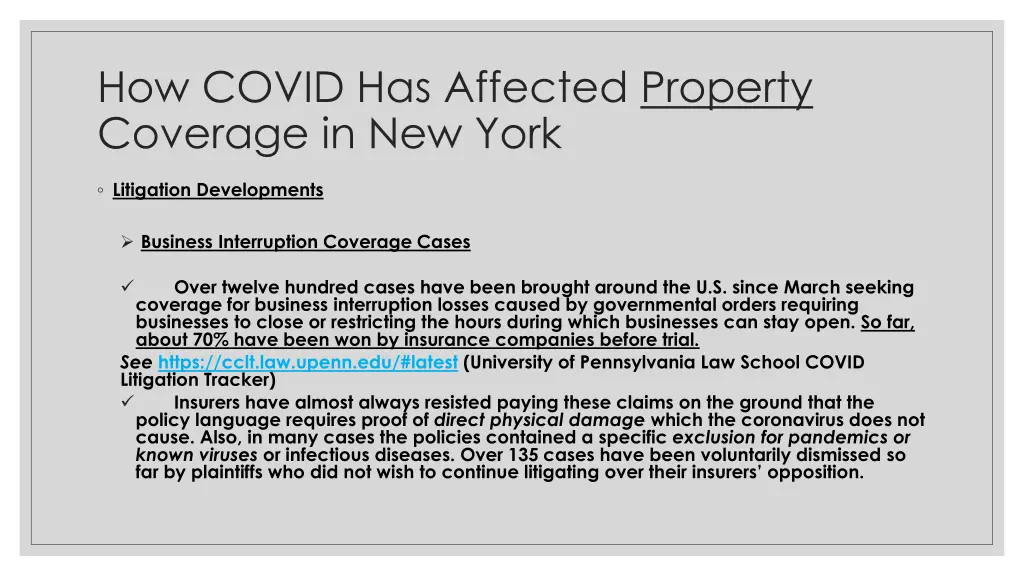 how covid has affected property coverage