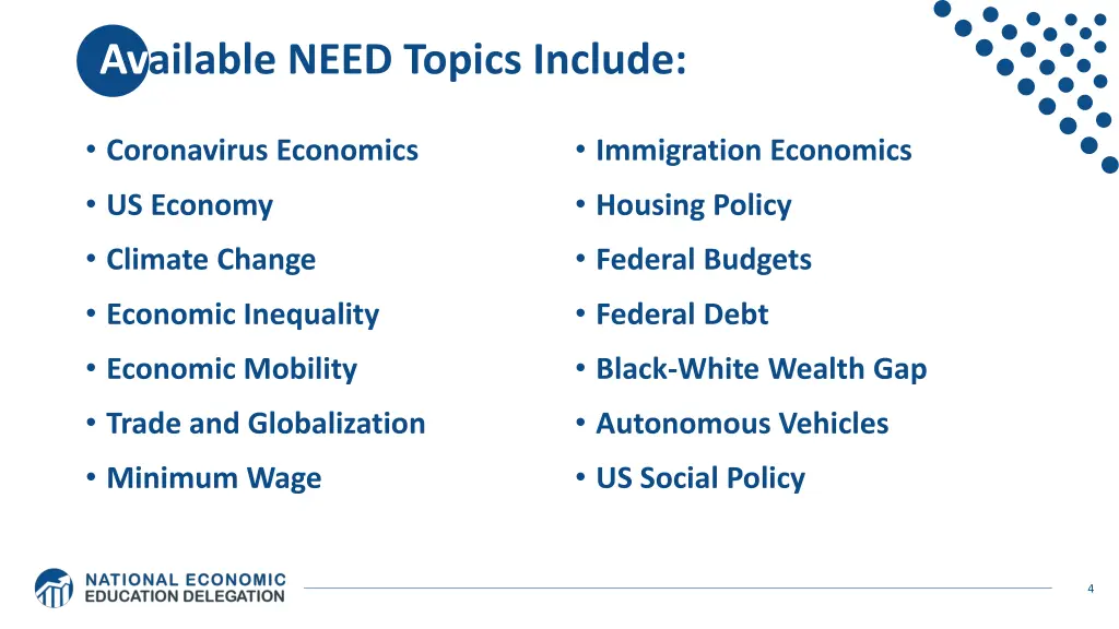 available need topics include