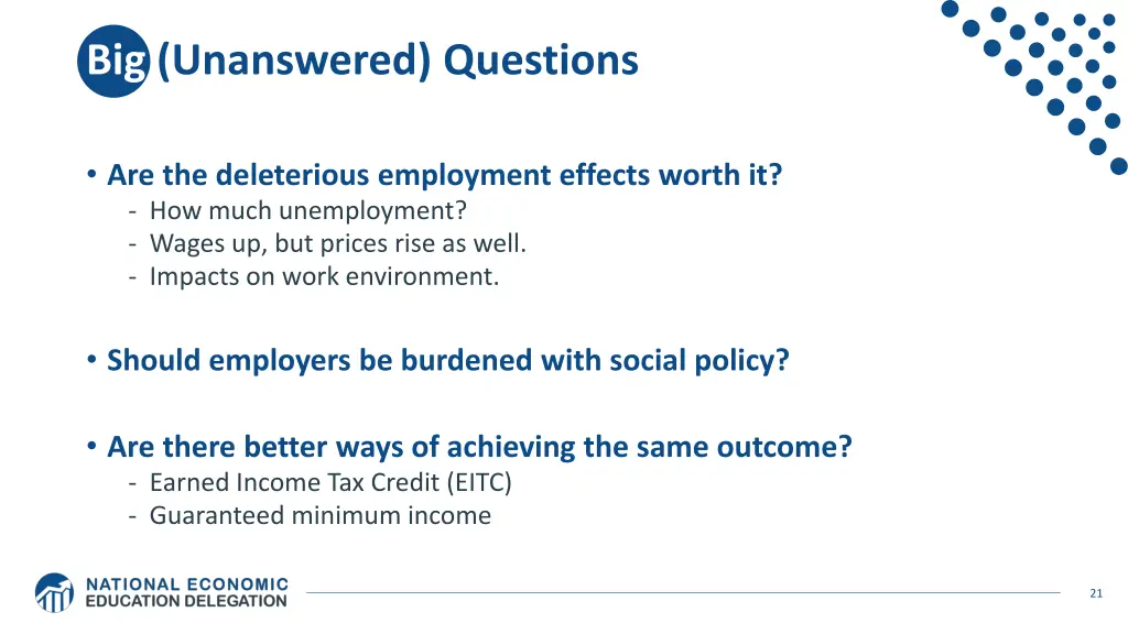 big unanswered questions
