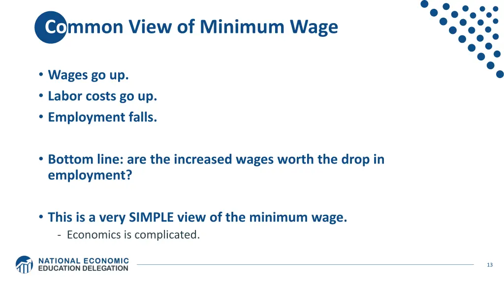 common view of minimum wage