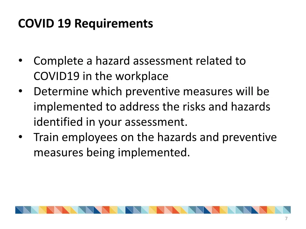 covid 19 requirements