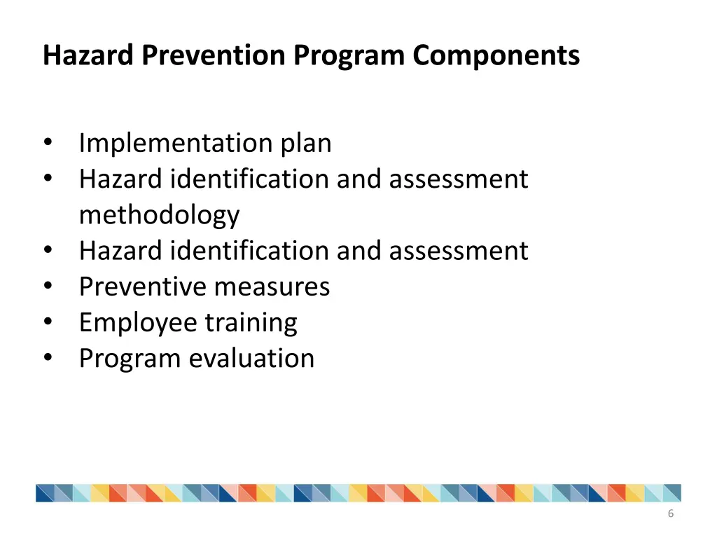 hazard prevention program components