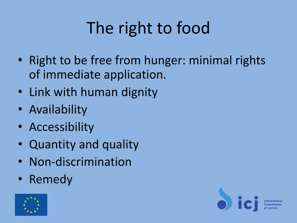 the right to food