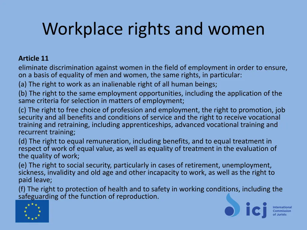 workplace rights and women