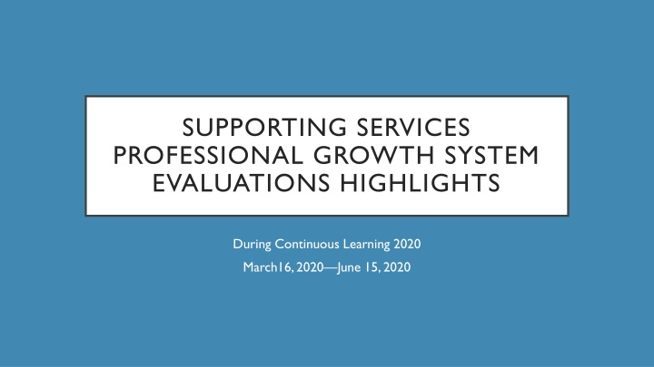 supporting services professional growth system