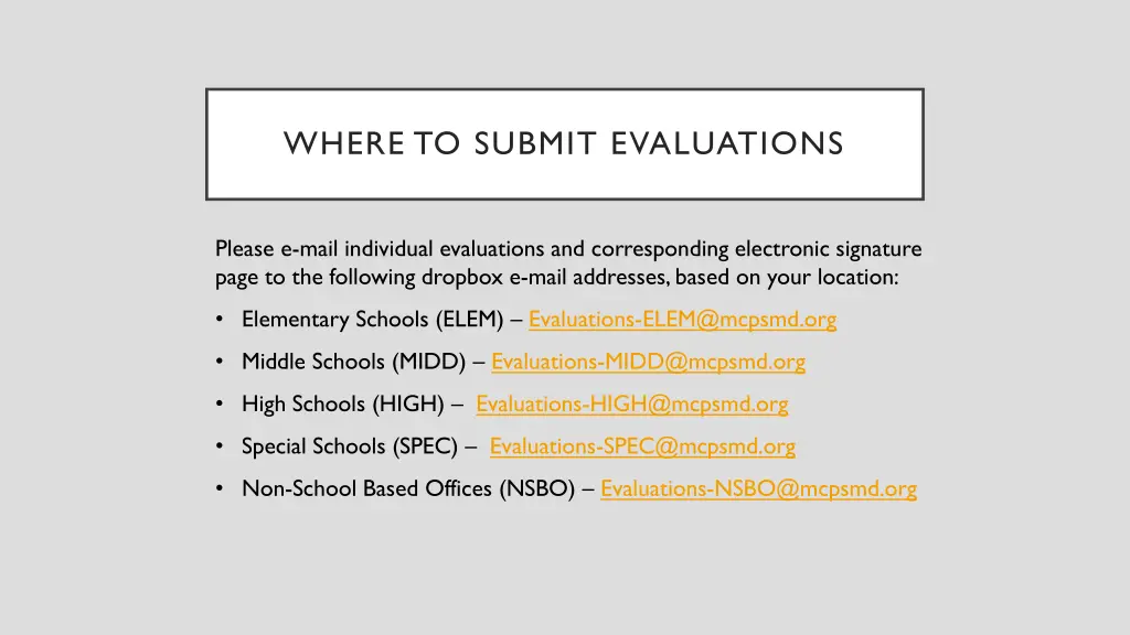 where to submit evaluations