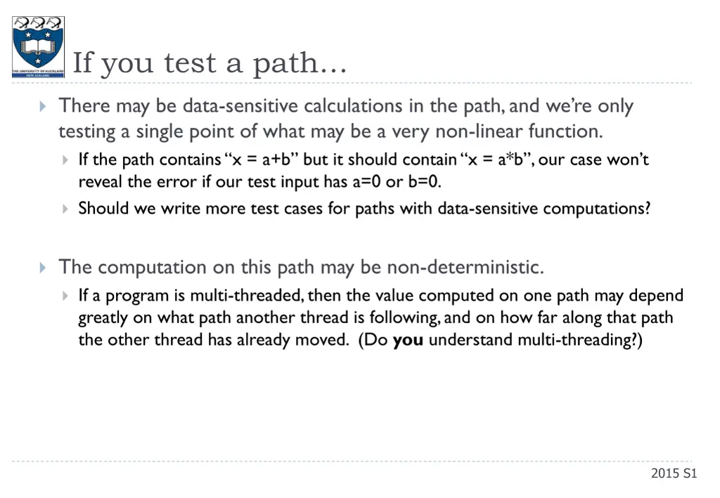 if you test a path 1