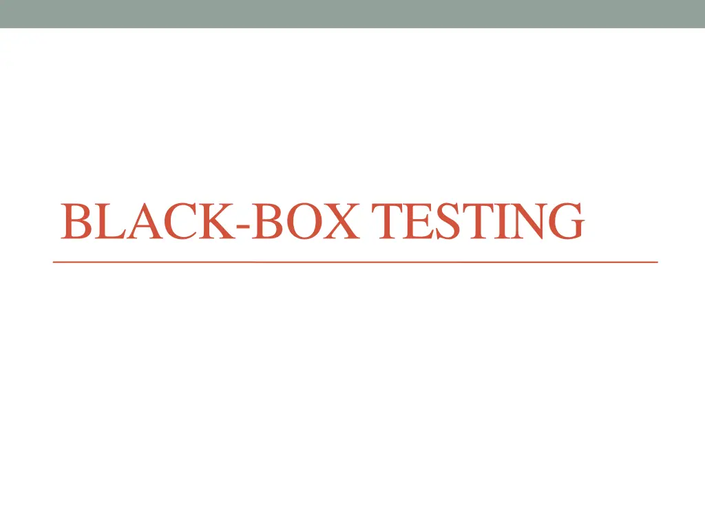 black box testing