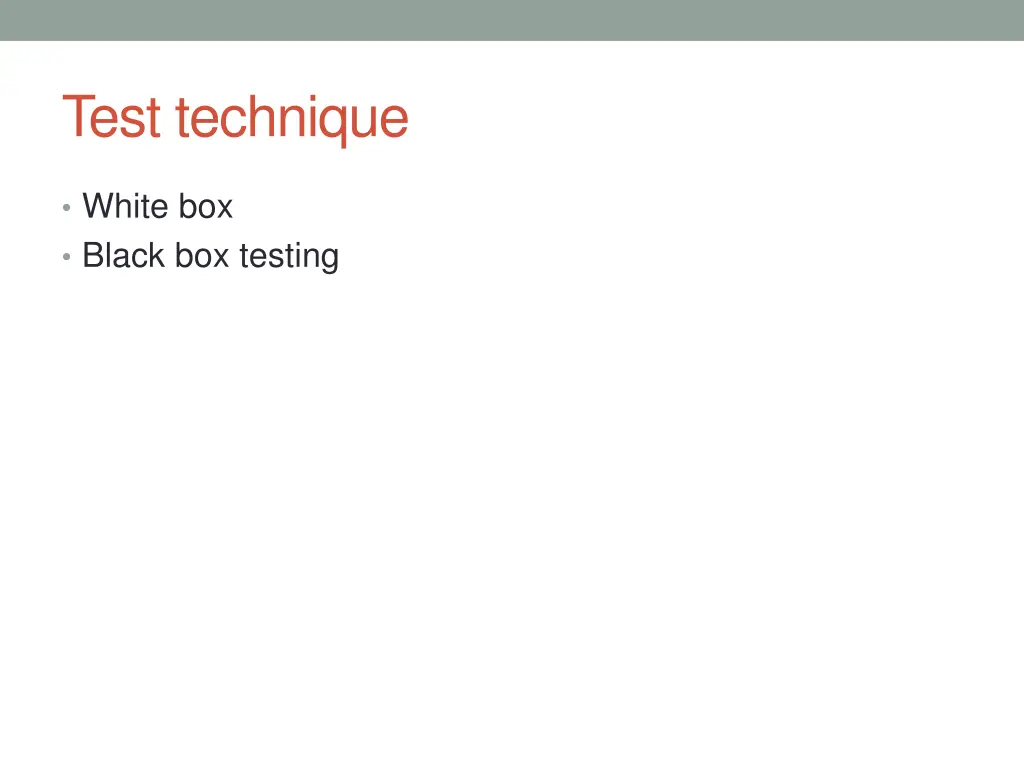 test technique