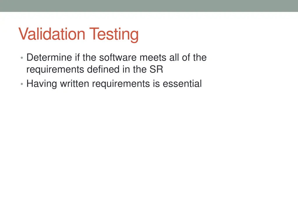 validation testing