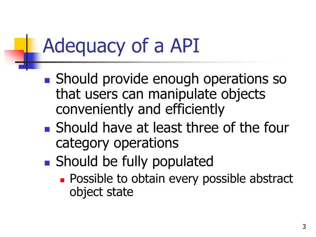 adequacy of a api