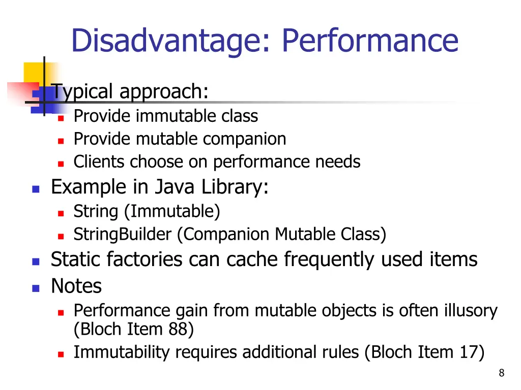 disadvantage performance