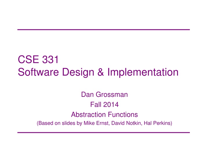 cse 331 software design implementation