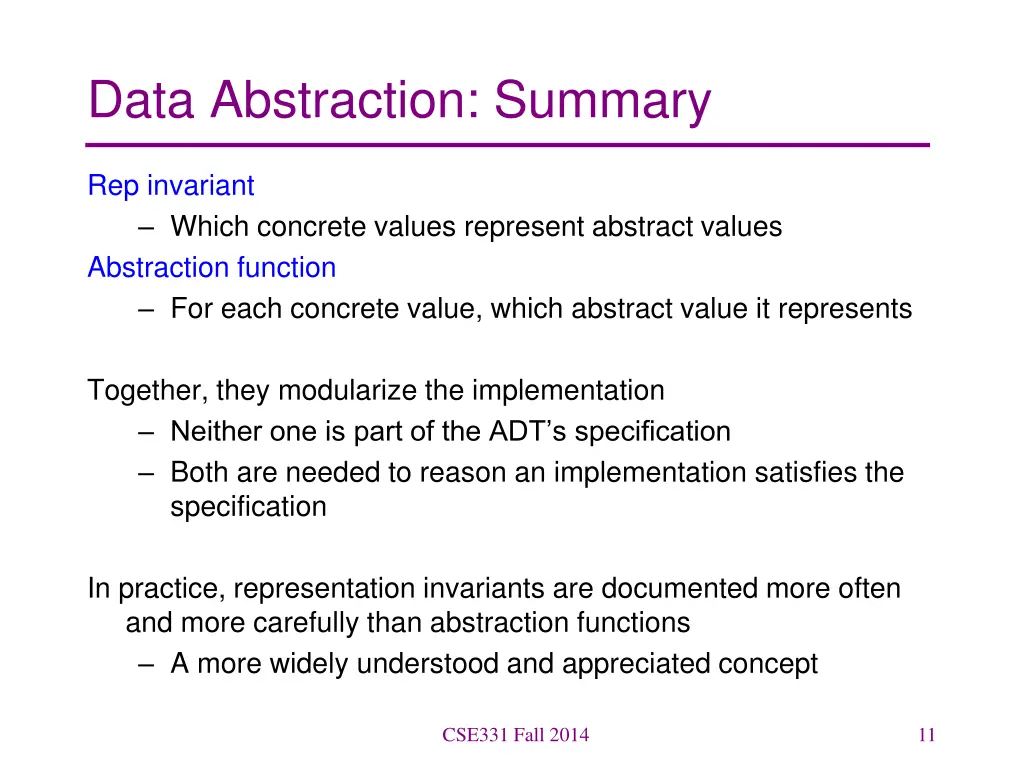 data abstraction summary