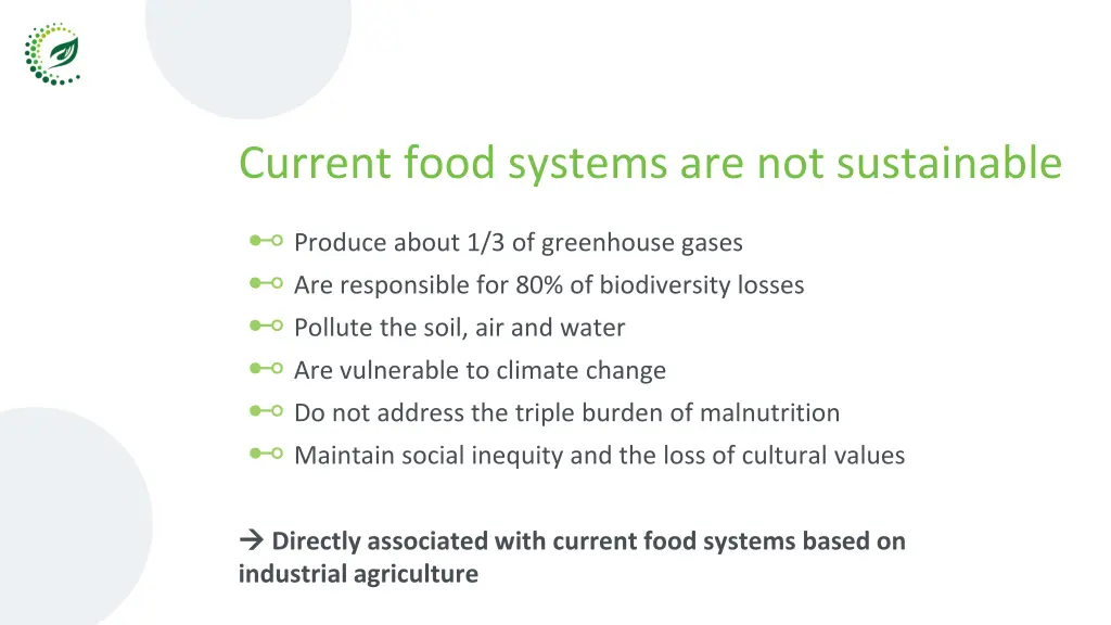 current food systems are not sustainable